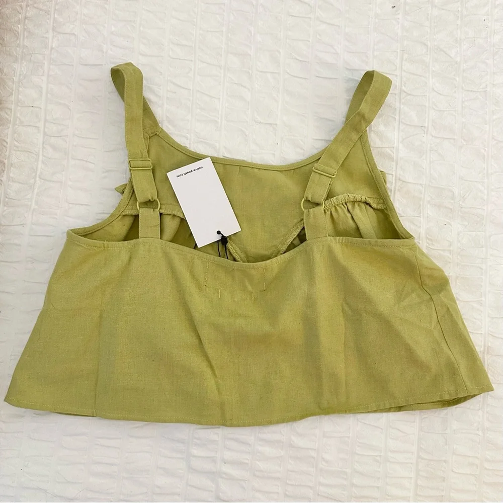 NWT Native Youth Verdi Linen Ruffle Tank - Picture 6 of 9